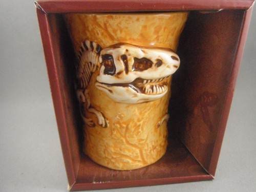 T-REX and TRICERATOPS FOSSIL MUGS