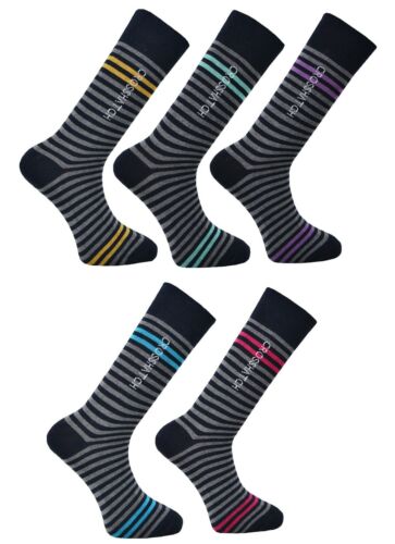 Mens Crosshatch 5 Pairs Designer Office Casual Socks Asst Size UK 6-11 EU 40-46