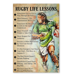 no frame Rugby Life Lessons Poster Wall Decor Poster