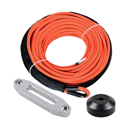 1//4/" x 50/' Synthetic Winch Rope Line Cable 7000 lb Hawse Fairlead Orange ATV UTV