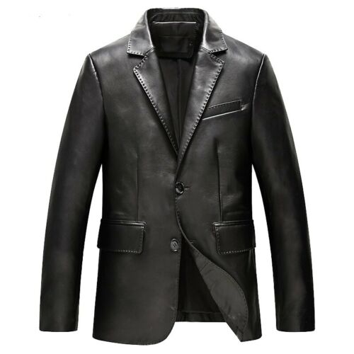 Details about  / Men/'s Black Genuine Lambskin Blazer Jacket
