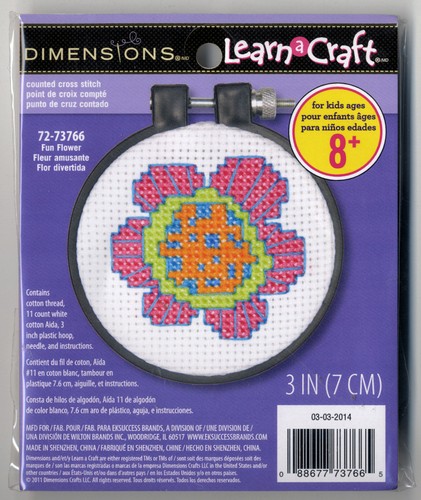 /'Learn a Craft/' Cross Stitch Kit ~ Dimensions Fun Flower #72-73766 OOP SALE!