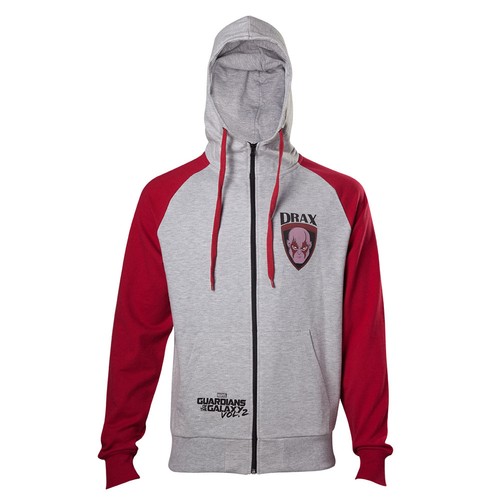 Guardians of the Galaxy Vol 2 Men/'s Drax Hoodie Large Grey//Red