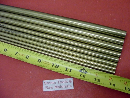 1//4/" To 5//8/" C360 BRASS ROUND 8 Pc ASSORTMENT SOLID ROD 14/" long Bar Stock #4.71