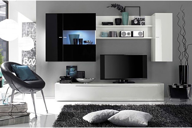 Parete attrezzata / porta tv collection on ebay! Parete attrezzata moderna con vetrina