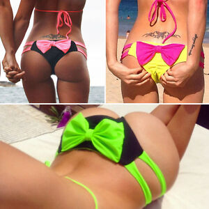 Brazilian Mini Bowknot Sexy Bathing Summer Beach Underwear Bikini Bottom Thong