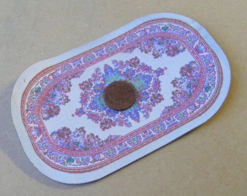 1:12 Scale Oval Woven Pink Turkish Rug Tumdee Dolls House Carpet Accessory 648P