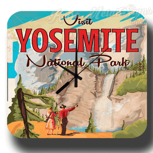 Visite Yosemite National Park Vintage Rétro De Voyage Métal Tin Signe Horloge Murale