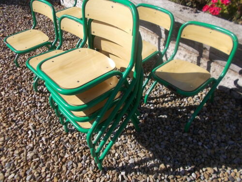 Lovely French Vintage Child Chair Green Metal Ref T21/35a-j 
