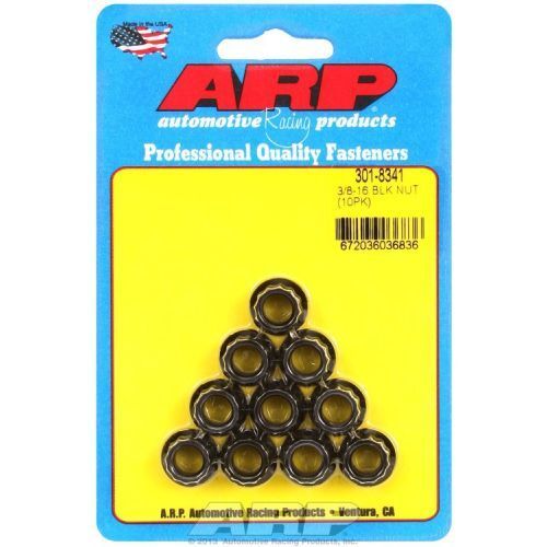 ARP 301-8341 Black Oxide 12-Point Nuts 3//8/"-16 7//16/" Socket Size