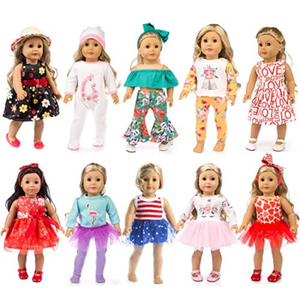 ZQDOLL 19 pcs Girl Doll Clothes Gift for 18-inch Doll Clothes and Accessories,