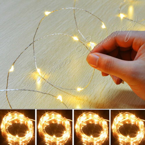 10-100 LED Battery Micro Rice Wire Copper Fairy String Lights Party white/rgb Dw