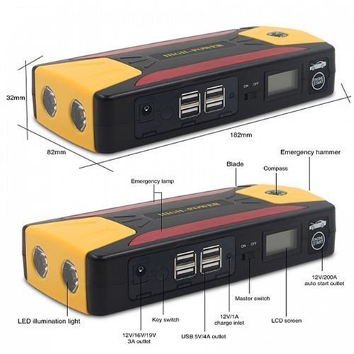 82800mAh Pack Car Jump Starter Emergency Charger Booster Power Bank Battery X@