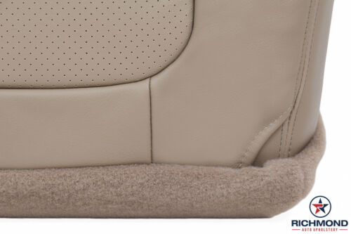 Driver Bottom PERFORATED Leather Seat Cover TAN 2001 Ford F350 Lariat Dually 