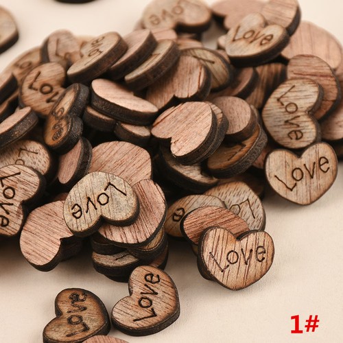 100pcs Wood Crafts Rustic Wooden Love Heart Wedding Table Scatter Decoration