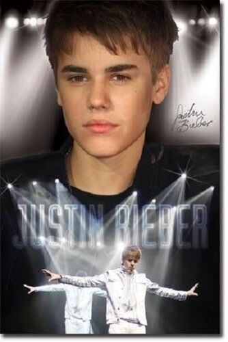 JUSTIN BIEBER ON STAGE IN WHITE TUXEDO POSTER 22x34 NEW FREE SHIPPING