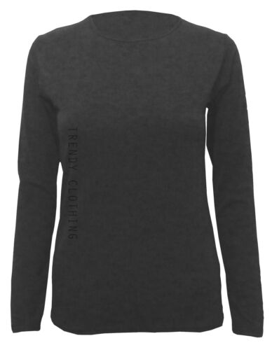 Womens Long Sleeve Stretch Scoop Neck T Shirt Top 8-26