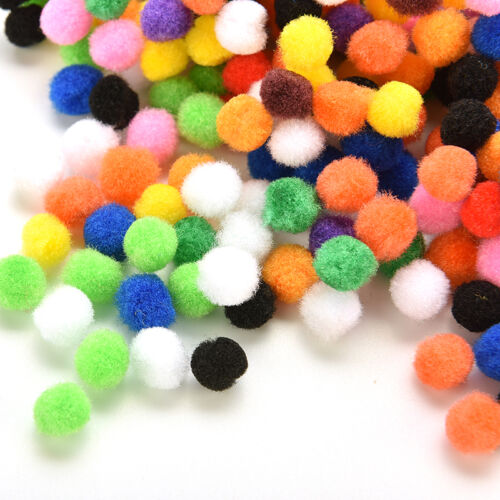 1000 Stück DIY Mischfarbe Mini weiche flauschige Pom Poms Pompoms Ball 10mm  JM 