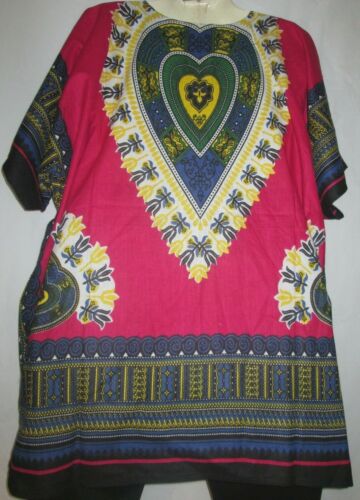 Details about  / Mens Womens Unisex Top Shirt Dashiki Pink Blue Cotton Free Size Fits Size 2X 3X
