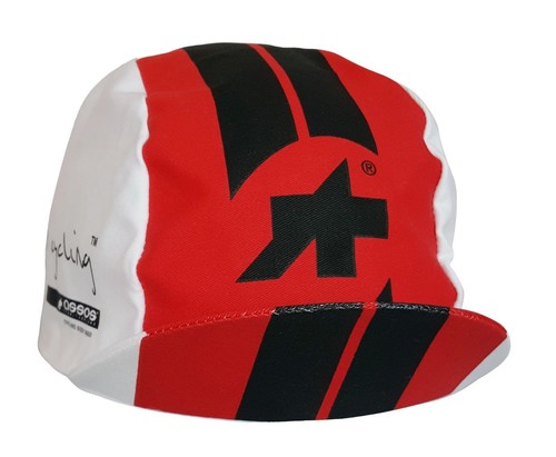 Assos Mille Cycling Cap Red Black White Premium European Design Made In Italy