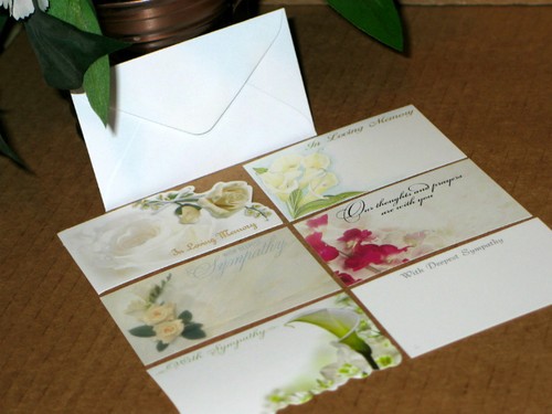 30 SYMPATHY IN LOVING MEMORY Florist Blank Enclosure Cards w// Envelopes SET