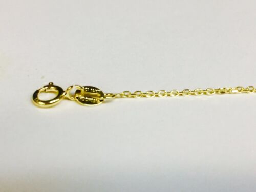 14k Yellow Gold Cable Link Pendant Chain//Necklace 17/" 1.1 mm 1.4 grams CAB030
