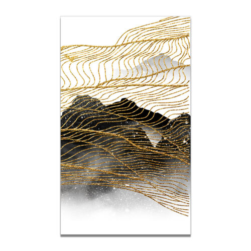 Golden Mountain Abstract Canvas Poster Nordic Wall Art Landscape Print Picture 