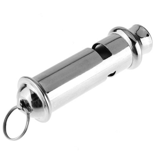 Portable Silver Metal Whistle with Neck Chain For Police Bobby Judge Security