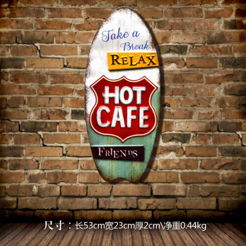 Vintage Tin Metal Sign Hotcafe Hanging Poster Retro Cafe Lounge Wall Decor Plate