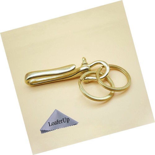 LoaferUp Anchor Shackle Fish Hook Keychain in Brass Men/'s Keychain Keyring Na...