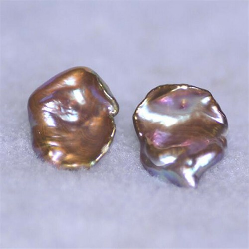 8mm 15-16mm Purple Baroque Pearl Earrings a Pair Of 18k Flawless gorgeous light