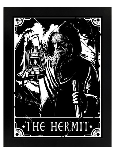 Deadly Tarot The Hermit Black Wooden Framed Print 35x45cm