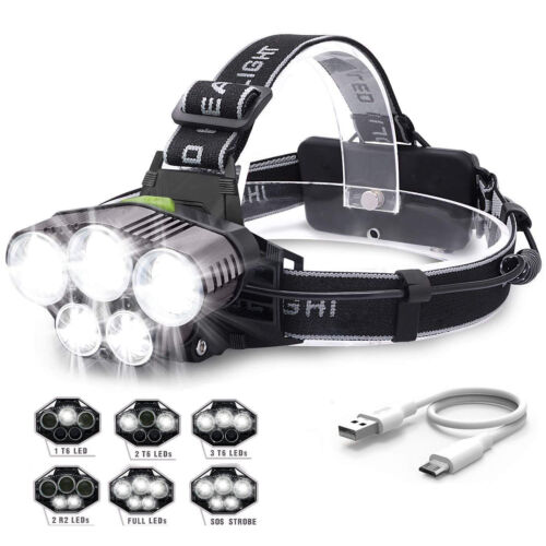 Waterproof IPX5 90000LM 5 XM-T6 LED Headlamp Headlight Flashlight Head Torch Cam