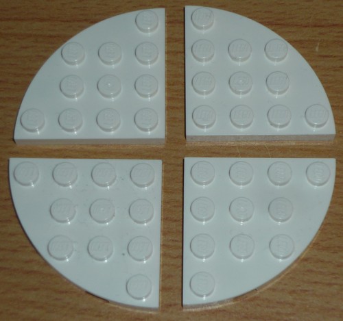 Lego Star Wars 4 Platten 4 x 4 halb runde Ecken in weiß