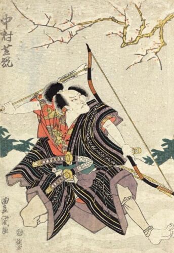 JP48 Vintage Japanese Nakamura Shikan Samurai Fine Art Poster Print A4//A3//A2//A1