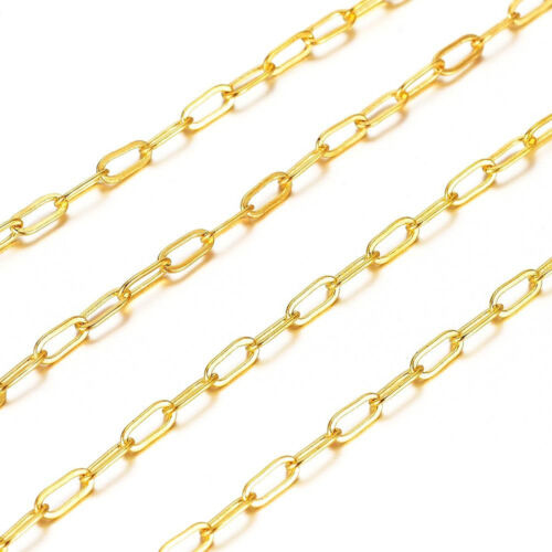 16ft Gold Plated Cable Chain Link Jewelry Making for DIY Necklaces Bracelets