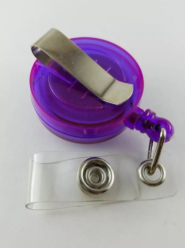 HELLO KITTY Purple Polka Dot Print Retractable ID HOLDER badge reel lanyard