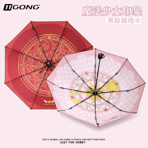Anime Carte Capteur Sakura mignon cosplay pliant pluie//Sun Umbrella Harajuku #12-855