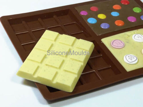 LOT OF 15 x 4 cell Medium Chocolate Bar Candy Mould Professional Silicone 