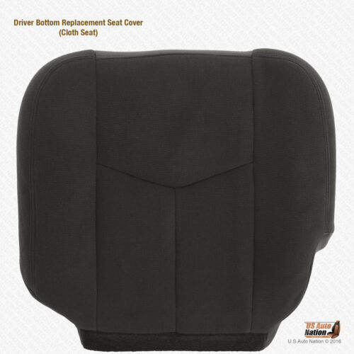 2003-2007 For GMC Sierra 1500 2500 SLE Driver Bottom Cloth Seat Cover Dk Gray