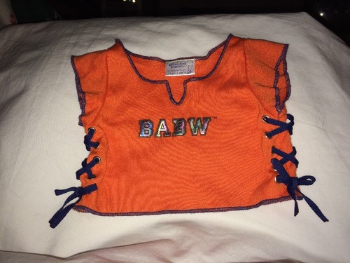 Build a Bear Orange BABW Top with Navy Blue Trim
