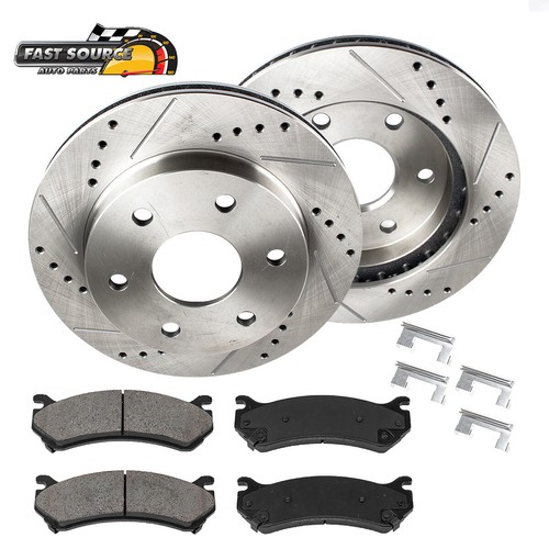 Front Drilled Rotors and Ceramic Brake pads For Chevy Tahoe Silverado GMC Sierra Front Drilled Rotors and Ceramic Brake pads For Chevy Tahoe Silverado GMC Sierra