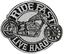 Ride Fast Live Hard Biker Hog Kustom Chopper Sew On Iron On Embroidered Patch 4/"