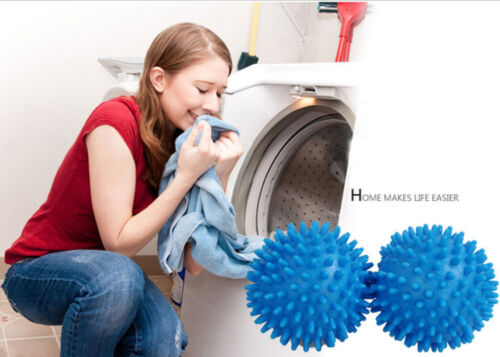 4x Blue PVC Reusable Dryer Balls Laundry Washing Drying Fabric Softener Ball New