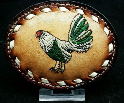 Leather Buckle FARM LIVESTOCK ANIMALS Donkey Rooster Turkey with Buckstitching 