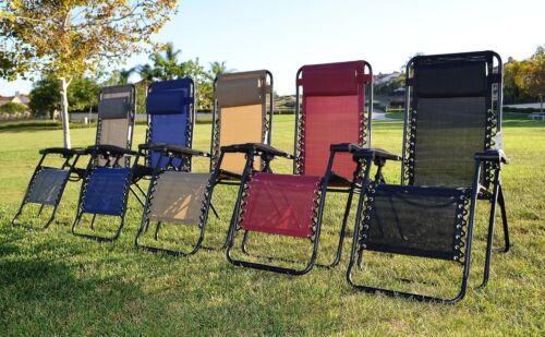 Outdoor Reclining Chair Camping Portable Seat w Adjustable Head Rest Recliner