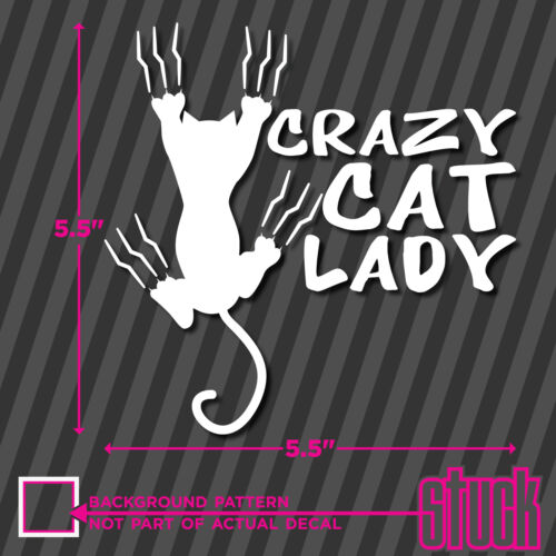 Crazy Cat Lady - vinyl decal sticker window car stick figure family cats funny