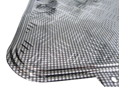4x Gummi Fußmatten Gummifußmatten Autoteppich VORN HINTEN Chrom Carbon Look
