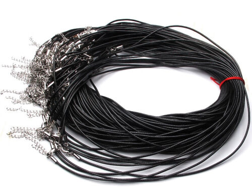 50pcs 1.5mm×18" PU Wax Pendant Necklace Chain Cord DIY Jewelry Making Supplies 