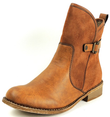 RIEKER Damen Bootie FILZFUTTER chestnut Reißverschluss statt 64,95€
